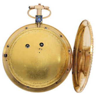 Swiss gold and pearl center seconds virgule watch Circa 1790