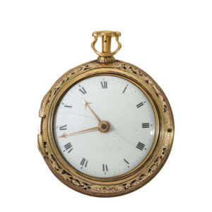 English 18 carat gold pair cased watch with early lever escapement Circa 1775