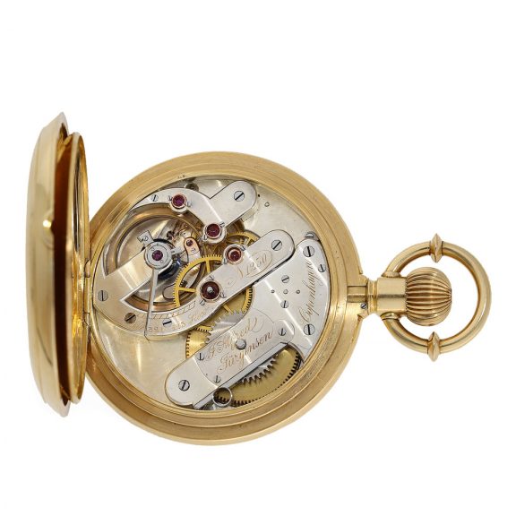 Danish 18 Carat gold watch with chronometer escapement Circa 1875 Danish 18 Carat gold watch with chronometer escapement Circa 1875