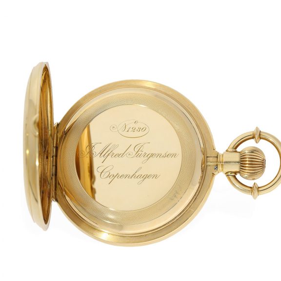 Danish 18 Carat gold watch with chronometer escapement Circa 1875 Danish 18 Carat gold watch with chronometer escapement Circa 1875