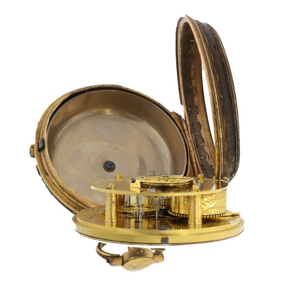 French brass early small coach cylinder clock Circa 1760 French brass early small coach cylinder clock Circa 1760