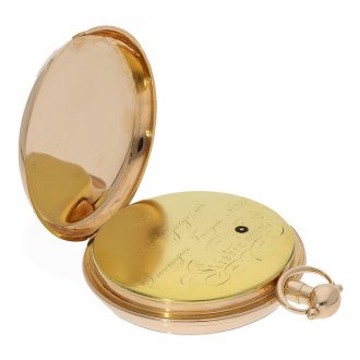 Danish 18 Carat pink gold watch with chronometer escapement Circa 1823
