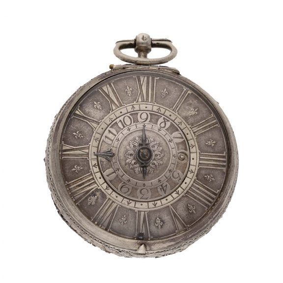 French silver early single handed pocket watch with alarm Circa 1660