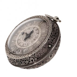 French silver early single handed pocket watch with alarm Circa 1660
