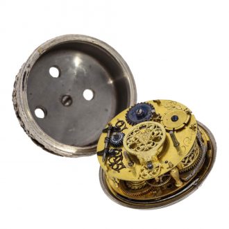 French silver early single handed pocket watch with alarm Circa 1660