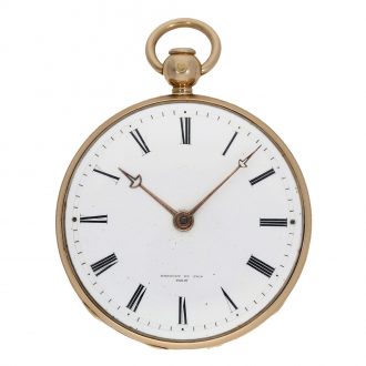 French 18K gold quarter repeating ruby cylinder watch Circa 1820