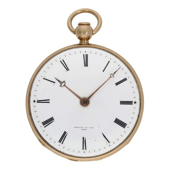 French 18K gold quarter repeating ruby cylinder watch Circa 1820