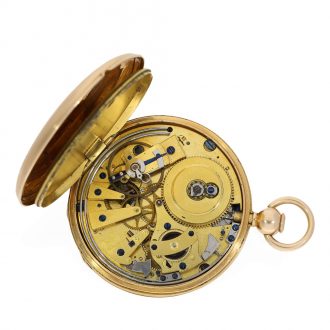 French 18K gold quarter repeating ruby cylinder watch Circa 1820