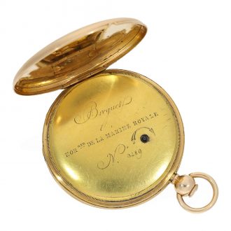 French 18K gold quarter repeating ruby cylinder watch Circa 1820