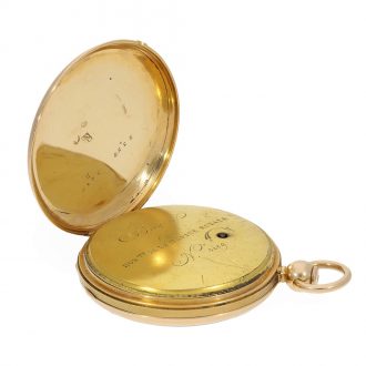 French 18K gold quarter repeating ruby cylinder watch Circa 1820