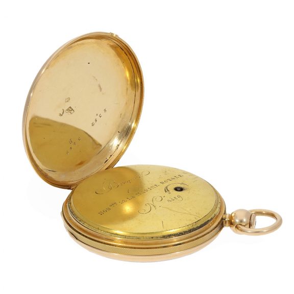 French 18K gold quarter repeating ruby cylinder watch Circa 1820 French 18K gold quarter repeating ruby cylinder watch Circa 1820