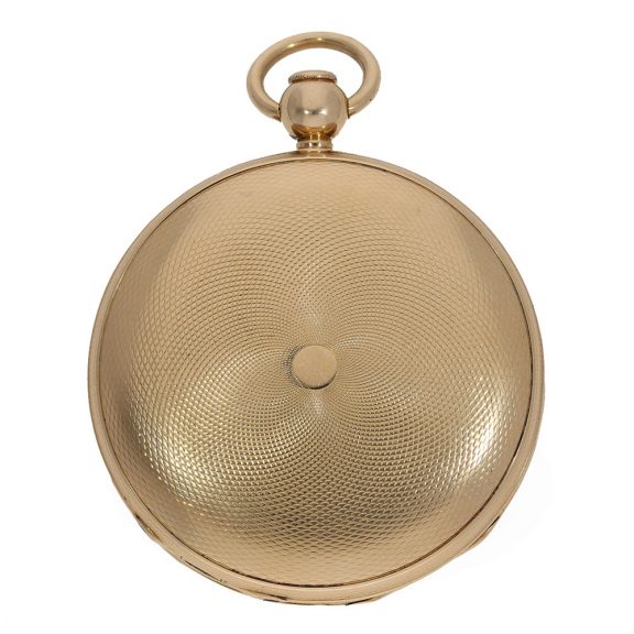 French 18K gold quarter repeating ruby cylinder watch Circa 1820 French 18K gold quarter repeating ruby cylinder watch Circa 1820