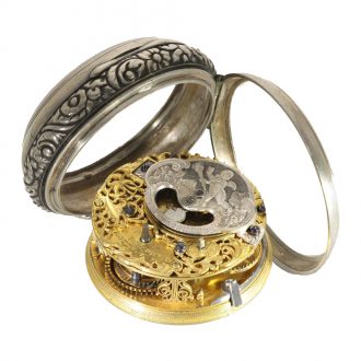 Dutch silver mock pendulum watch with verge escapement Circa 1725