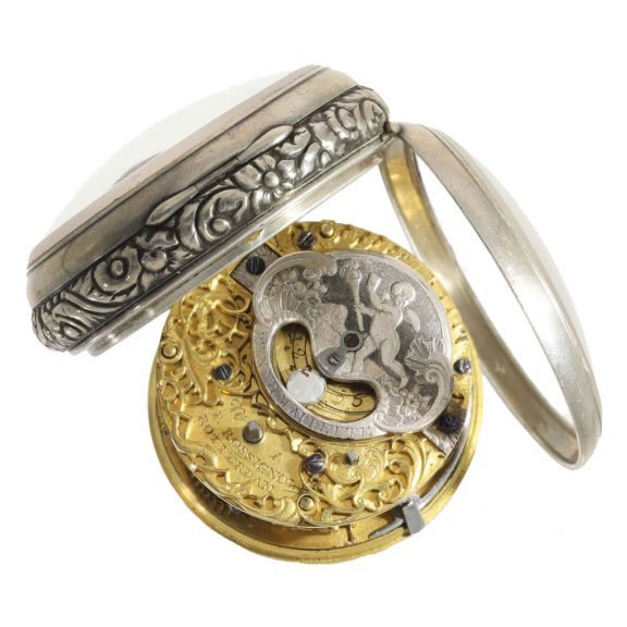 Dutch silver mock pendulum watch with verge escapement Circa 1725 Dutch silver mock pendulum watch with verge escapement Circa 1725