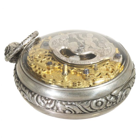 Dutch silver mock pendulum watch with verge escapement Circa 1725 Dutch silver mock pendulum watch with verge escapement Circa 1725
