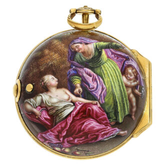 English gold enamel pair cased verge watch Circa 1762