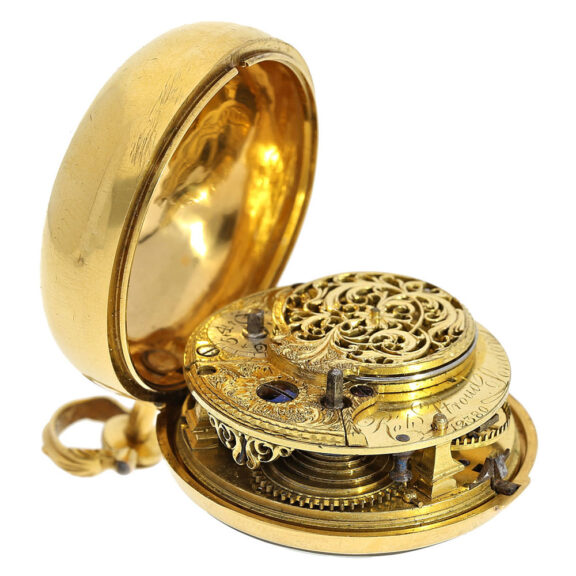 English gold enamel pair cased verge watch Circa 1762 English gold enamel pair cased verge watch Circa 1762
