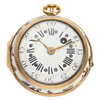 French rare porcelain painted verge pocket watch Circa 1750