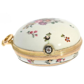 French rare porcelain painted verge pocket watch Circa 1750