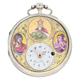 Swiss silver lever watch with erotic scene Circa 1800 Swiss silver lever watch with erotic scene Circa 1800