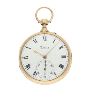 English 18 Carat pink gold deck watch with half quarter repeater Circa 1815
