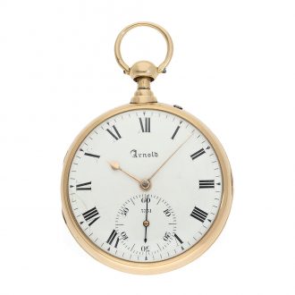 English 18 Carat pink gold deck watch with half quarter repeater Circa 1815