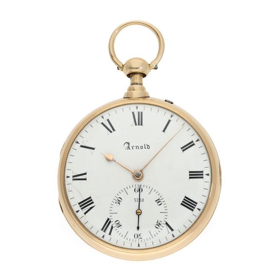 English 18 Carat pink gold deck watch with half quarter repeater Circa 1815