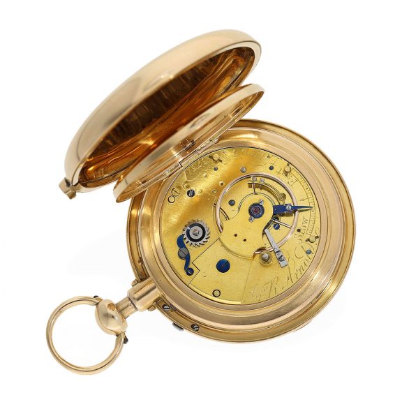 English 18 Carat pink gold deck watch with half quarter repeater Circa 1815 English 18 Carat pink gold deck watch with half quarter repeater Circa 1815