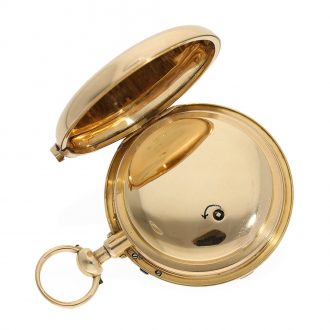 English 18 Carat pink gold deck watch with half quarter repeater Circa 1815