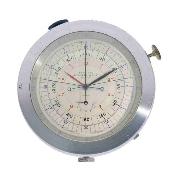 Swiss aluminium and steel navigation watch with power reserve Circa 1939