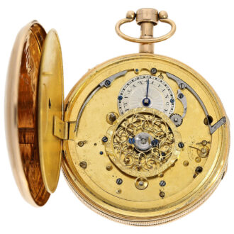 Gold skeletonized repeater with figured automaton Circa 1810