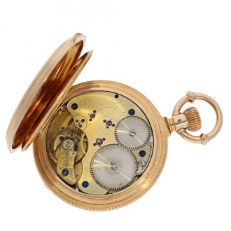 Heavy German 18K gold hunting cased pocket w