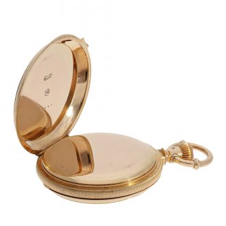 Heavy German 18K gold hunting cased pocket w