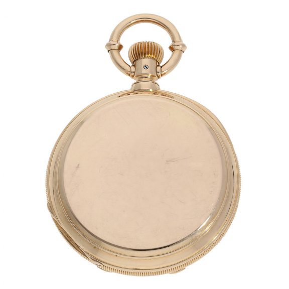 Heavy German 18K gold hunting cased pocket w Heavy German 18K gold hunting cased pocket w