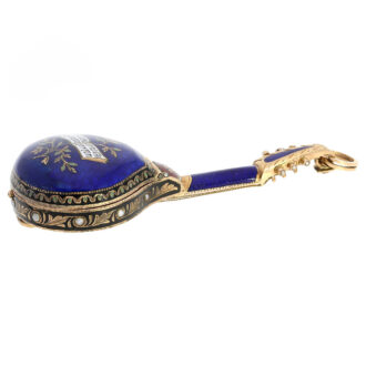 Austrian exquisite gold enamel mandolin form watch Circa 1800