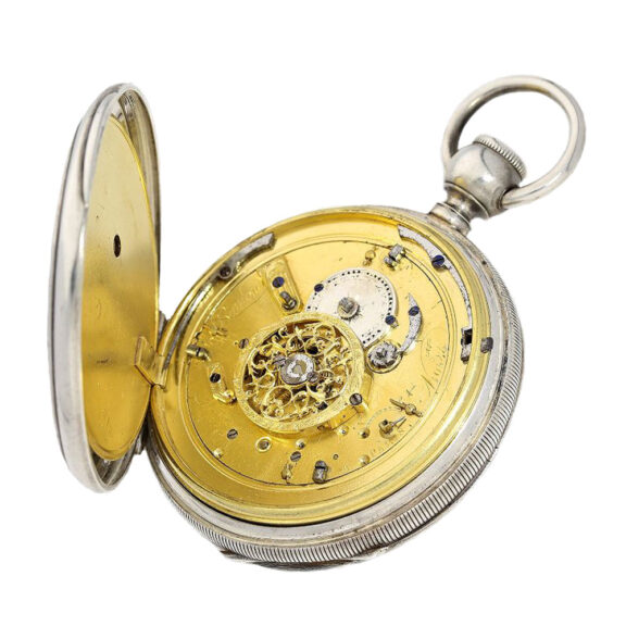 French silver quarter repeating verge pocket watch Circa 1810 French silver quarter repeating verge pocket watch Circa 1810