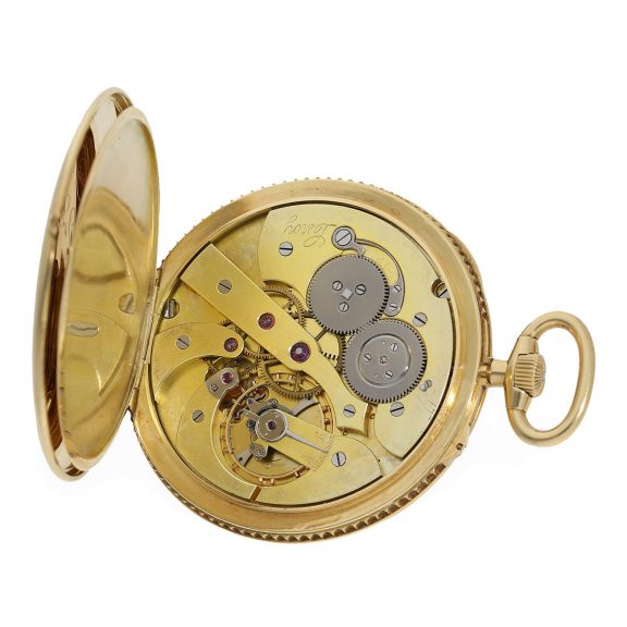 French 18 Carat gold thin observatory deck chronometer Circa 1900 French 18 Carat gold thin observatory deck chronometer Circa 1900