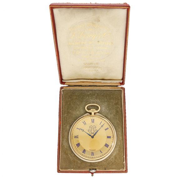French 18 Carat gold thin observatory deck chronometer Circa 1900 French 18 Carat gold thin observatory deck chronometer Circa 1900