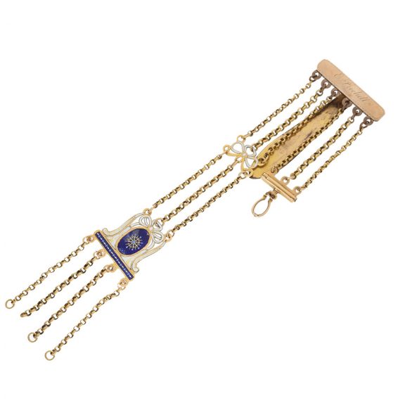 Swiss 18K gold, enamel and diamond set verge watch Circa 1770 Swiss 18K gold, enamel and diamond set verge watch Circa 1770