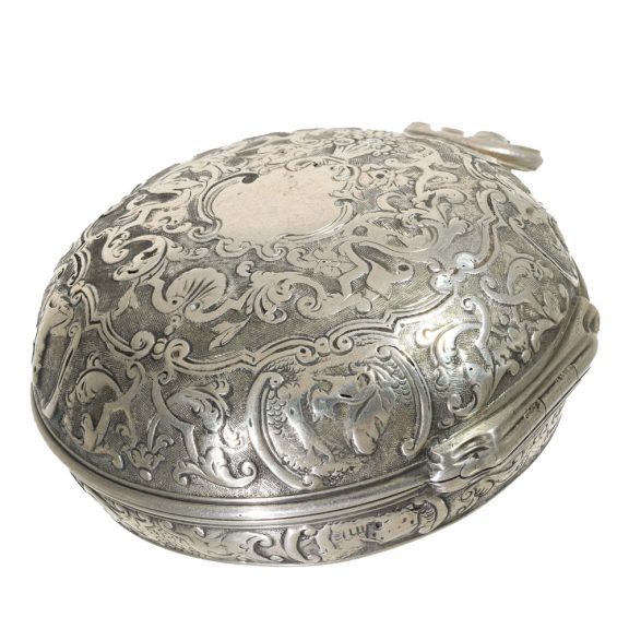Unusual English silver watch with wandering hours Circa 1690 Unusual English silver watch with wandering hours Circa 1690