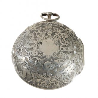 Unusual English silver watch with wandering hours Circa 1690