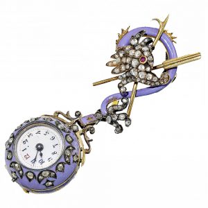 Swiss gold, silver and enamel Boule de Genève watch Circa 1915