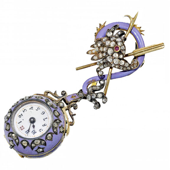 Swiss gold, silver and enamel Boule de Genève watch Circa 1915
