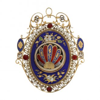 Swiss 18 carat gold and enamel verge pendant watch Circa 1800