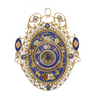 Swiss 18 carat gold and enamel verge pendant watch Circa 1800