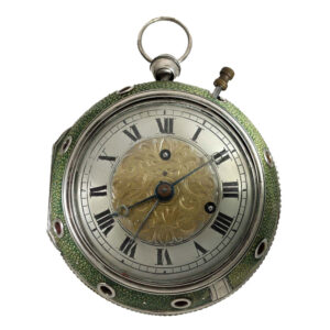Austrian silver double wheel duplex coach watch Circa 1800