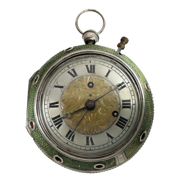 Austrian silver double wheel duplex coach watch Circa 1800