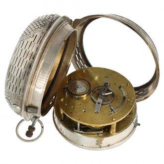 Austrian silver double wheel duplex coach watch Circa 1800