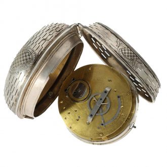 Austrian silver double wheel duplex coach watch Circa 1800