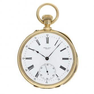 Swiss 18 Carat gold chronometer with five minute repeater Circa 1880